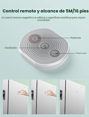 Vista 7 de Comoistar - Ventilador oscilante montado en pared con control remoto y temporizador, ventilador pequeño de 8.5 pulgadas para RV con 4 velocidades