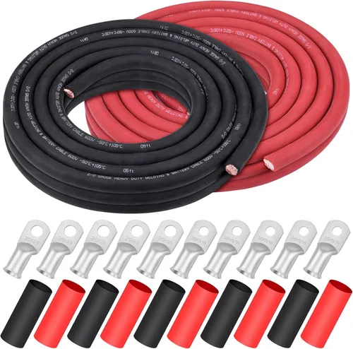 Vista 11 de iGreely Alambre Calibre 6 AWG 20 Pies Negro + 20 Pies Rojo Batería de Soldadura Cable Ultra Flexible de Cobre Puro + 5 pzs de Conectores de Terminal