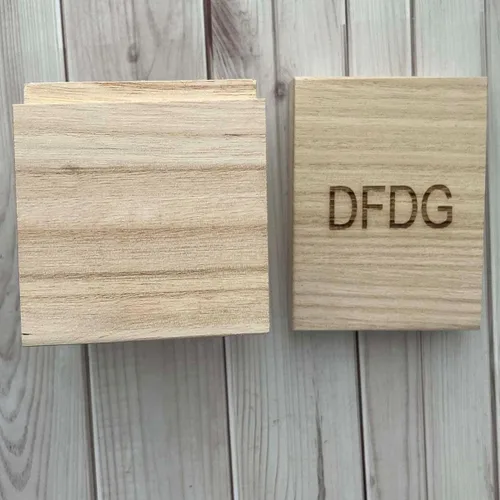 Vista 3 de DFDG - Caja de almacenamiento de madera con tapa, decoración de caja de tesoro de madera, para manualidades, sin pintar, caja de madera, caja