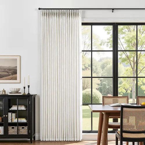 Vista 20 de Cortinas de lino plisadas Blanco crema