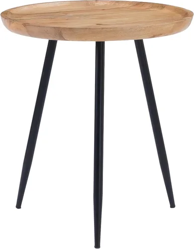 Vista 9 de MH London Mesa auxiliar moderna, mesa auxiliar Dilan de tres pines. Mesita de noche pequeña hecha a mano de diseño exclusivo. Mesa auxiliar redonda