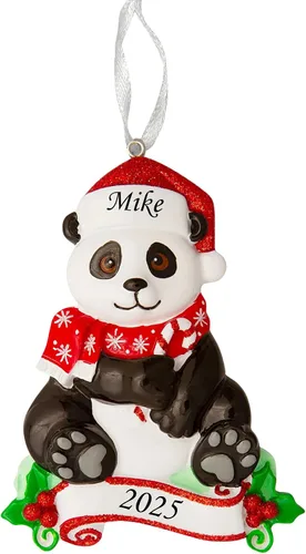 Vista 9 de Adorno de Navidad personalizado 2025 para niños, nombre personalizado y recuerdo de vacaciones del año, decoración de árbol de Navidad con bonito