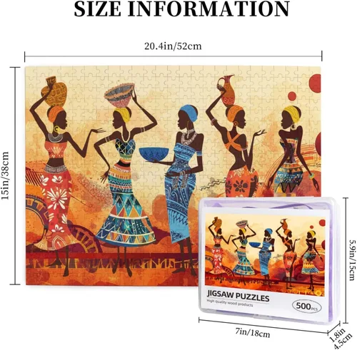 Vista 3 de Rompecabezas de 500 piezas para mujeres afronegras para adultos, Biblia América, mujer africana, fiesta, arte y baile, citas inspiradoras