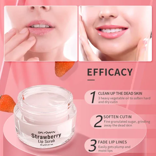 Vista 3 de Exfoliante de labios, exfoliante de labios, hidratante DR.YIMAN Sugar Lip Scrub, exfoliante labial para labios secos y agrietados