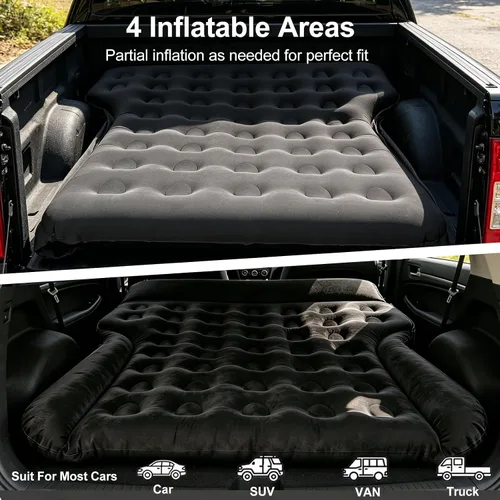 Vista 2 de SUV Air Mattress, Inflatable Car Mattress Full Size Airbed for Trunk Black