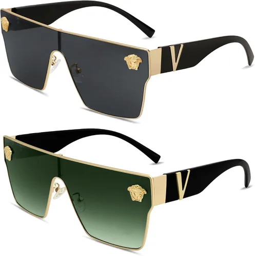 Vista 6 de Allarallvr Gafas de sol cuadradas de gran tamaño para mujeres hombres vintage de moda clásica gafas de sol de sol para mujer AR82087