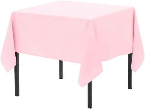 Vista 163 de Pomp - Mantel premium de poliéster con estampado abstracto de 52 x 52 pulgadas cuadradas Tela de fácil cuidado, resistente a arrugas y manchas