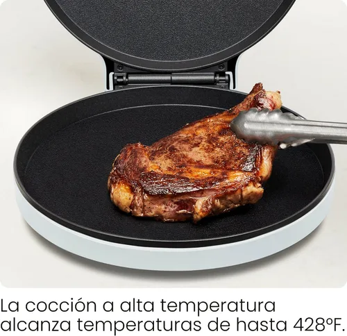 Vista 5 de Chefman Everything Maker & Pizza Oven – Horno de pizza eléctrico de mostrador de 1440W con placas de cocción antiadherentes de 12", además hace