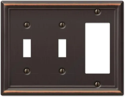 Vista 32 de Amerelle 149DDB - Placa de pared Chelsea, 1 Duplex, acero, bronce envejecido, 1 paquete