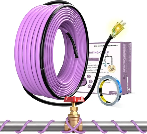 Vista 13 de Cinta térmica de 2 pies para tuberías de agua Cable de calefacción de techo y canaletas con enchufe iluminado de 6 pies