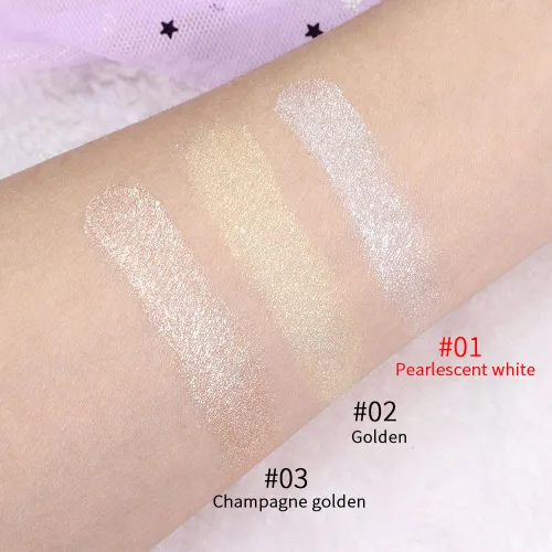 Vista 5 de evpct Iluminador facial de perla blanca y plata, maquillaje de brillo con purpurina de diamantes brillantes, paleta de sombras de ojos en polvo