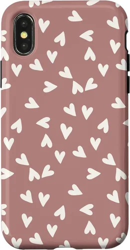 Vista 5 de Simple Chic Boho Heart Pattern - Carcasa para iPhone 16, color rosa polvoriento