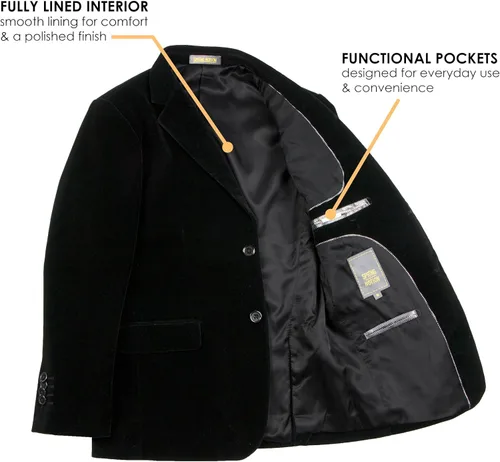 Vista 4 de Spring Notion Blazer de terciopelo para niños grandes Negro