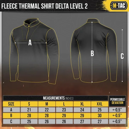 Vista 2 de M-Tac Thermal Shirt for Men Grid Fleece Lined Base Layer Compression Top for Cold Weather ECWCS Delta Level 2