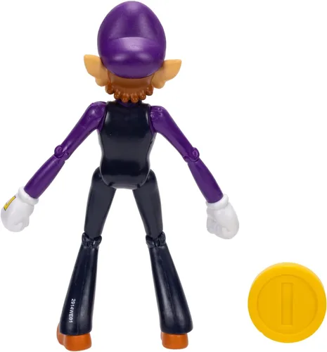 Vista 5 de Super Mario Waluigi - Figura de acción de 4 pulgadas con moneda