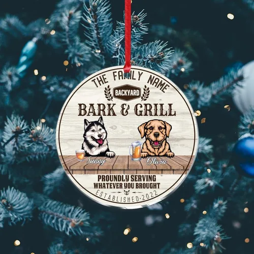 Vista 6 de SILYHEART Christmas Acrylic Ornament Husky & Labrador Retriever Christmas Ornaments Family Dog Name Funny Hope Your Like Dogs Car Hanging Ornament
