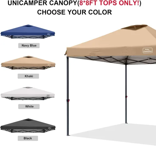 Vista 65 de KAMPKEEPER Cubierta de Repuesto Superior para Carpa Toldo Emergente con Ventilación de Aire y Correa Elástica Ajustable, Poliéster Resistente a Azul