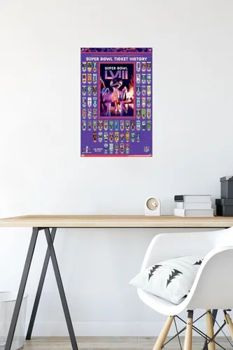 Vista 6 de NFL League - Póster de collage de boletos del Super Bowl LVIII con pasadores