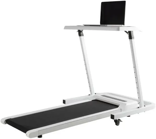 Vista 6 de Walking Pad and Standing Desk Set – Portable Under-Desk Treadmill with Rolling Adjustable Height Table by RAD Sportz Blanco