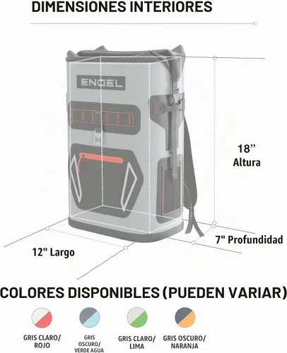 Vista 3 de Engel BP25 Hielera de alto rendimiento con tapa enrollable de 25 cuartos de galón para mochila