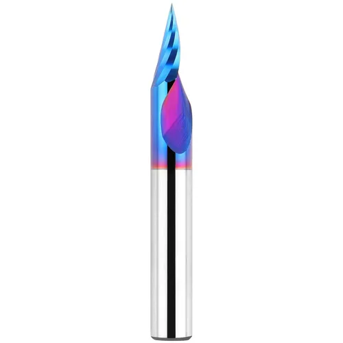 Vista 11 de EANOSIC Broca de enrutador de ranura en V de 15 grados, vástago de 1/4 pulgadas, broca de carburo sólido con revestimiento azul nano para grabado