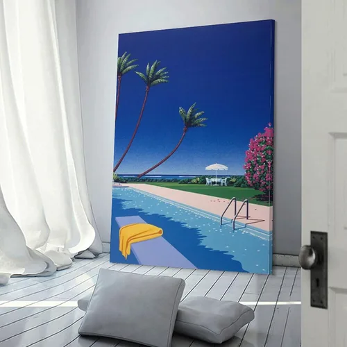 Vista 3 de Hiroshi Nagai - Decoraciones para dormitorio, decoración estética para habitación, arte para el hogar, marco de trabajo, póster, pintura decorativa