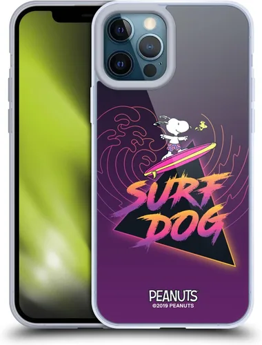 Vista 66 de Head Case Designs Funda de gel suave con licencia oficial de Peanuts Tropical Surf Snoopy Aloha Disco compatible con Apple iPhone 13 Mini Surf