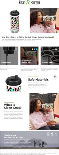 Vista 9 de Klean Kanteen TKWide - Vaso térmico para café con tapa de café, de acero inoxidable, estampado de leopardo