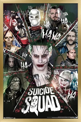 Vista 17 de Trends International DC Comics Movie - Escuadrón Suicida - Póster de pared circular, 14.725 x 22.375 pulgadas, versión enmarcada de madera de granero