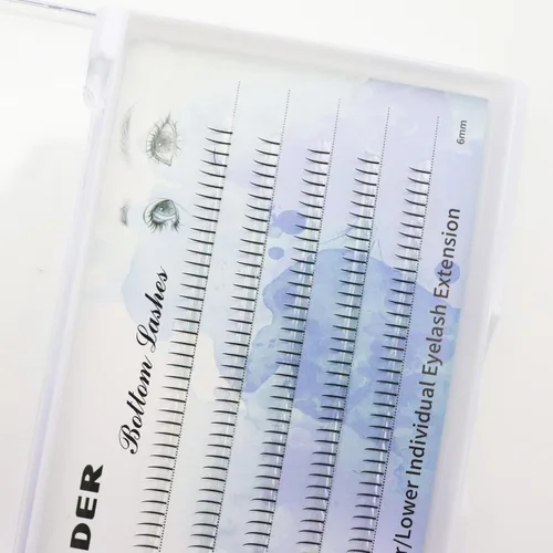 Vista 7 de DAODER - Kit de extensión de pestañas inferiores, 200 unidades, pestañas individuales inferiores con herramienta aplicadora y herramienta aplicadora