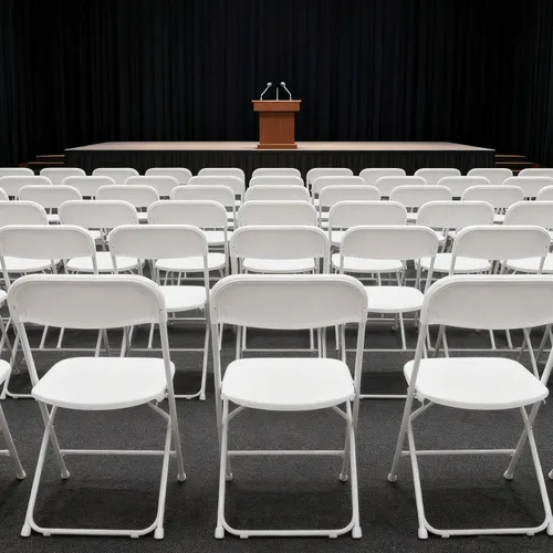 Vista 8 de Heavy-Duty Folding Chairs 10 Pack, White, Commercial Grade Steel Frame & Durable Plastic Seat, 350-lb Static Capacity, Foldable and Stackable for