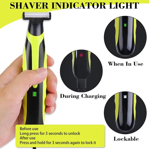 Vista 2 de INVODA Afeitadora eléctrica y recortadora de barba para hombre, afeitadora recargable en húmedo y seco con 3 protectores de precisión, protector