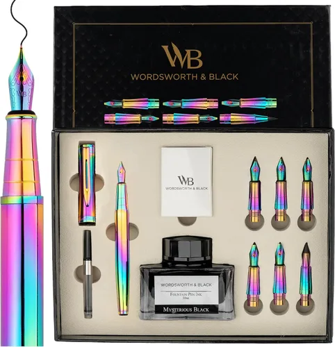 Vista 10 de Wordsworth & Black Luxury Calligraphy Pen Set for Writing, 6 Nibs,All Black Todo negro