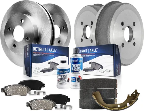 Vista 24 de Detroit Axle - Kit de frenos para Land Rover LR3 2005-2009, Rotores de freno deportivos Range Rover 2006-2009 y pastillas de freno de cerámica 2007