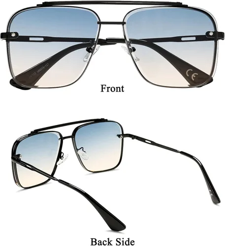 Vista 3 de COASION Tony Stark - Gafas de sol para disfraz, gafas de sol cuadradas retro para hombre y mujer