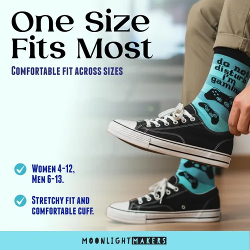 Vista 49 de Moonlight Makers Funny Colored Socks, Novelty Socks, Stocking Stuffer, Unisex Socks