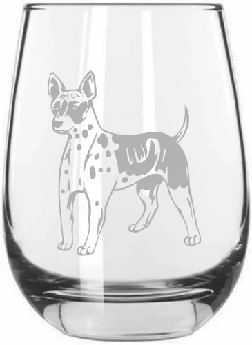 Vista 374 de Shar Pei (chino) - Vaso de vino sin tallo grabado para perro, 15.25 onzas