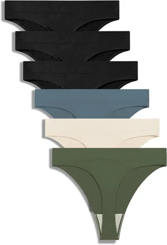 Vista 10 de GRANKEE - Tangas sin costuras transpirables para mujer, tangas que no se marcan, paquete de ropa interior Autumn