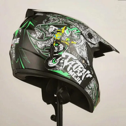 Vista 3 de Casco ATV Offroad Casco de motocross casco de motocicleta con guantes gafas máscara para hombres mujeres adultos jóvenes DOT/FMVSS 218 aprobado