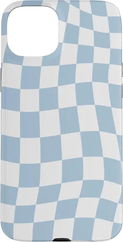 Vista 9 de Funda estética pastel azul claro remolino a cuadros para iPhone 16