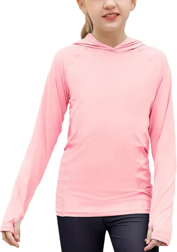 Vista 14 de Zaclotre - Sudadera con capucha para niños, con protección solar UPF 50+, de secado rápido, para niñas, con agujeros para los pulgares