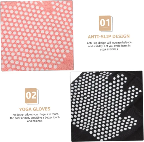 Vista 7 de 4 pares de guantes de yoga para mujer, guantes de entrenamiento sin dedos para yoga, pilates y guantes de ejercicio ligeros y transpirables para un