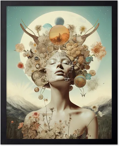 Vista 64 de Poster Master Póster OVNI – Impresión de mujer enmascarada – Arte extraterrestre – Arte surrealista – Arte de ciencia ficción – Regalo para hombres