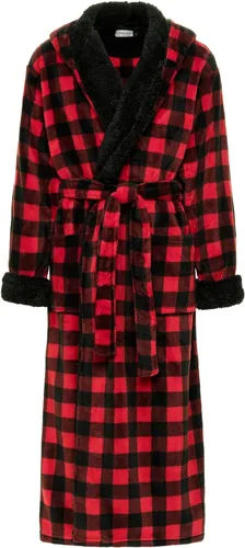 Vista 11 de Alexander Del Rossa . Albornoz de forro polar con capucha para hombre Negro