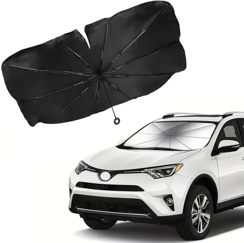 Vista 3 de Car Sun Shield Umbrella for Honda CR-V Hybrid 2023 2024 2025, Lightweight Folds Flat No Bulk with Pull String Handle Car Sunshade,S (125 * 65 cm)