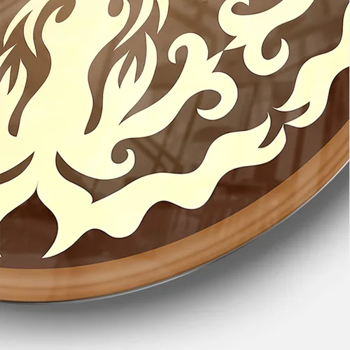 Vista 3 de DesignQ Reloj de pared moderno 'Orienta Chocolate Mandala' Reloj de pared redondo de chocolate para decoración de cocina