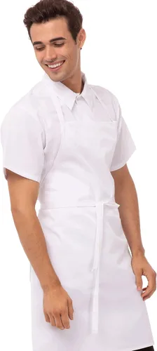 Vista 5 de Chef Works Delantal con babero unisex, Blanco