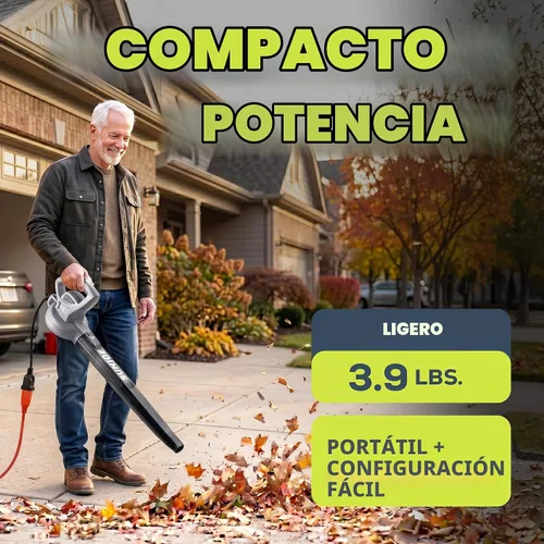 Vista 4 de Sun Joe SBJ597E-GRY 155 MPH 6 Amp, soplador eléctrico multipropósito, gris