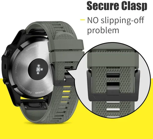 Vista 5 de NotoCity Correa de Reloj de Silicona Suave Compatible con Fenix 5 Band de 22mm de Ancho para Fenix 5 Plus/Fenix 6/Fenix 6 Pro/Fenix Rojo/Negro/Verde