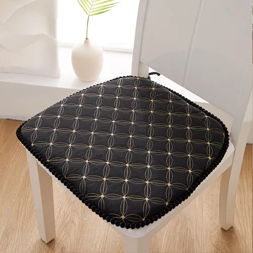 Vista 8 de Cojín para silla con lazos para sillas de comedor, almohadillas de espuma viscoelástica texturizadas suaves y cómodas para sillas de cocina con Azul
